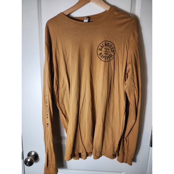 JELLY ROLL Mustard Color Backroad Baptism Tour 2023 Long Sleeve T-Shirt SZ XL - Picture 2 of 9